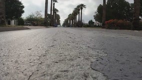 Cool pavement technology in a Phoenix neighborhood reacts to rain in a messy way