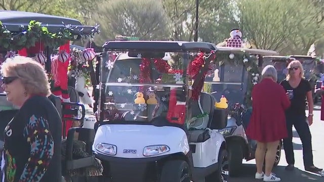 Arizona seniors in golf carts abound bring holiday cheer all around