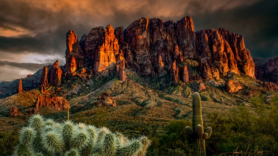 Thanks to James Egbert for sharing this striking shot of the Superstitions!
