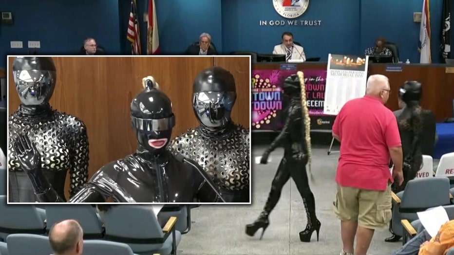 A trio of women appear before the Fort Lauderdale City Commission to propose the building of a dungeon.