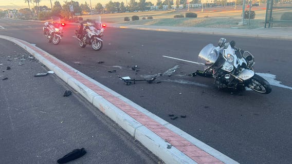 Glendale motorcycle officer seriously hurt in crash