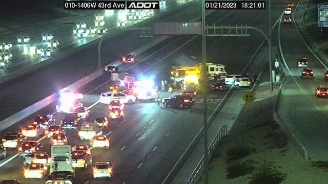 Westbound I-10 lanes near 43rd Avenue reopen following crash that injured two kids, ADOT says