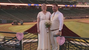 Dozens of couples get hitched at Chase Field a day after Valentine's Day