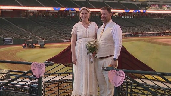 Dozens of couples get hitched at Chase Field a day after Valentine's Day