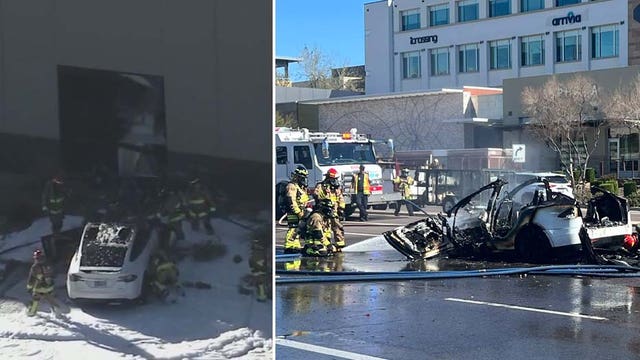 Tesla crashes into Scottsdale building and catches fire - twice
