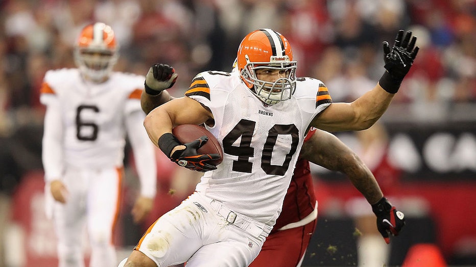 Wholesale Cleveland Browns 40 Peyton Hillis #40 Brown Coffee