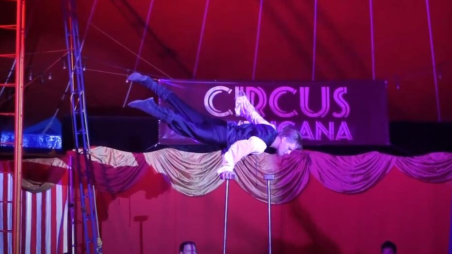 A still of a commercial shot for Circus Americana in 2020.