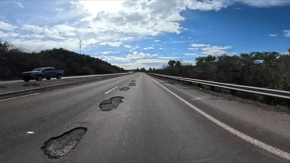 Portholes on a stretch of road near Wickenburg