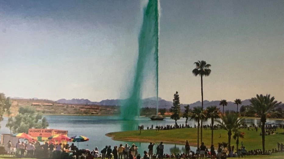 The first green fountain at Fountain Park.