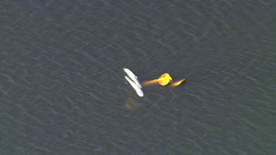 plane in water