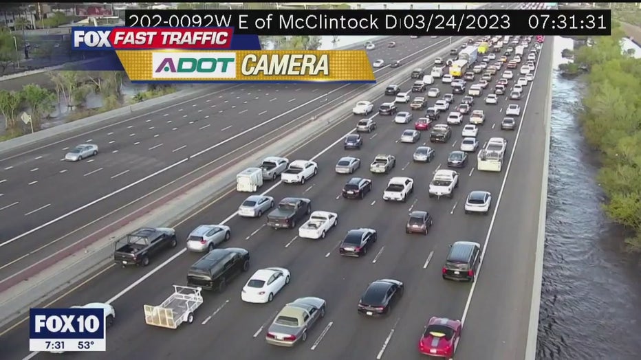 Traffic backup on Loop 202.