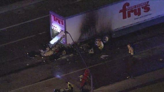 Woman killed in fiery Tolleson crash involving semi