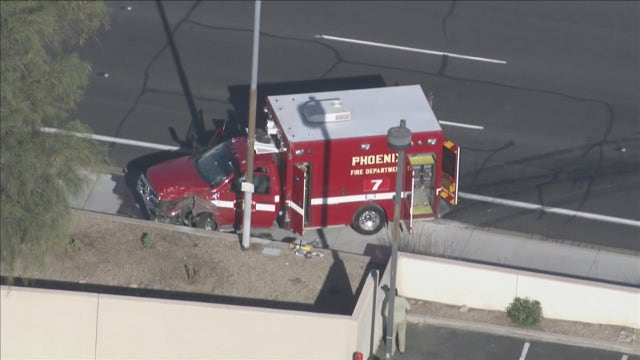 Stolen ambulance from HonorHealth in Phoenix ends in 5-car crash, FD says