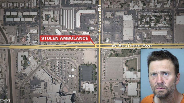 Discharged patient steals ambulance from Mesa hospital, police say