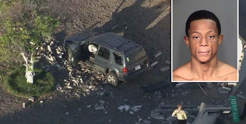 Pursuit ends with crash in Sun City, teen murder suspect in custody