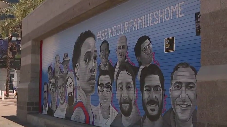 A new mural unveiled promoting awareness for Americans detained in foreign countries.