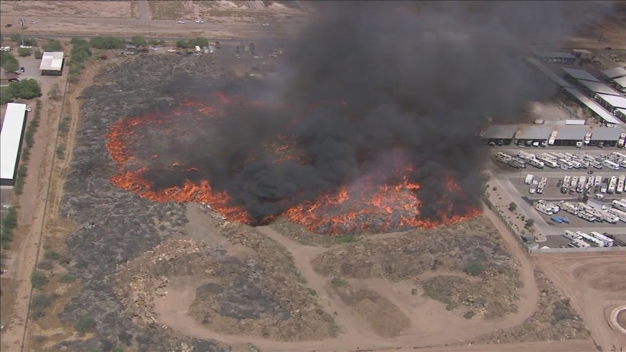 Mulch Fire In Mesa Now Contained, But It's Still Sending Smoke Into The ...