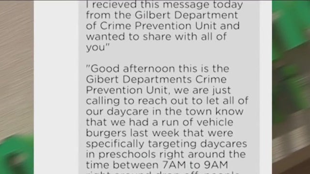 Cars parked at Gilbert daycares become target in latest string of break-ins