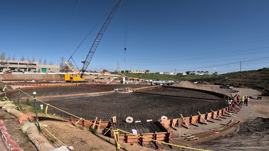 Construction site for a new water treatment plant in San Diego, California.