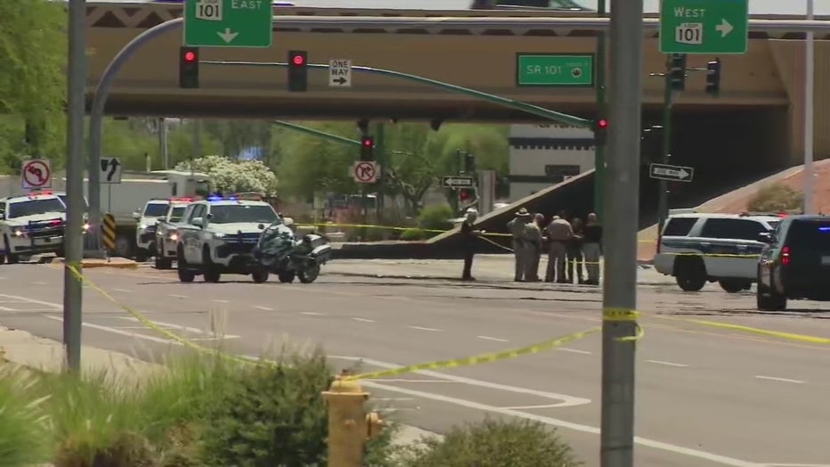 The scene of a police investigation near 19th Avenue and Loop 101.