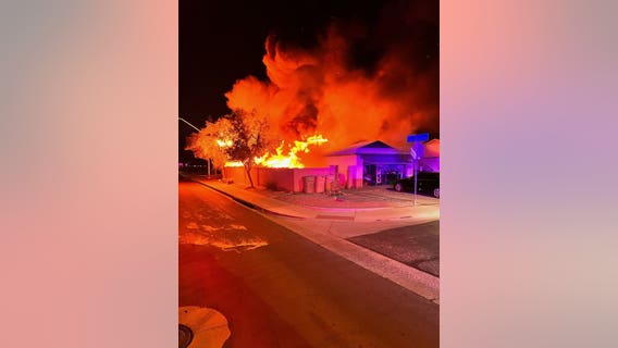 Fire destroys Glendale home, sends firefighter to hospital