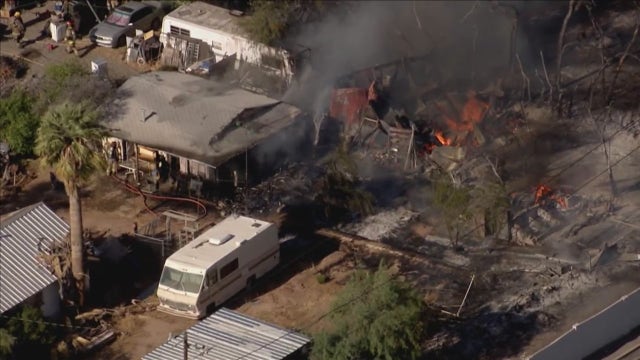 Several structures catch fire in central Phoenix, 2 residents hospitalized