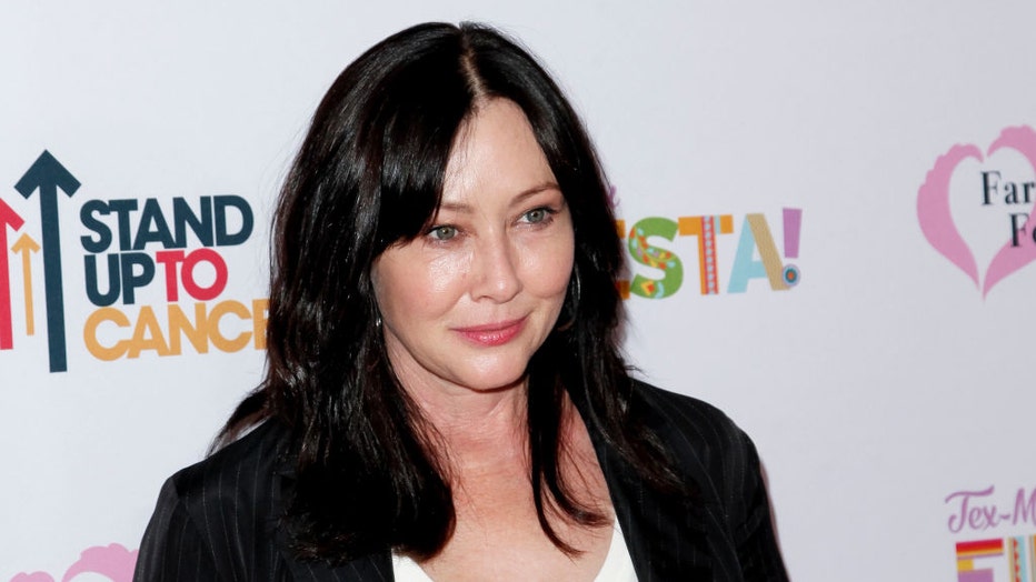 FILE - Shannen Doherty attends the Farrah Fawcett Foundations Tex-Mex Fiesta at Wallis Annenberg Center for the Performing Arts on Sept. 6, 2019, in Beverly Hills, California. (Photo by Tibrina Hobson/WireImage)
