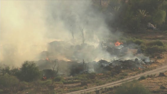 Lightning strike sparks fire at a Maricopa tree farm