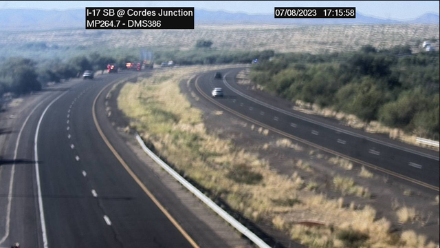 I-17 reopens near Arcosanti after brush fire, ADOT says