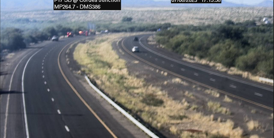 I-17 reopens near Arcosanti after brush fire, ADOT says