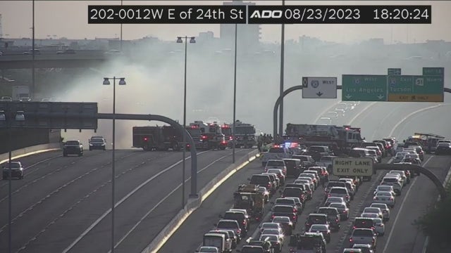 Three hospitalized after fiery Loop 202 crash in Phoenix