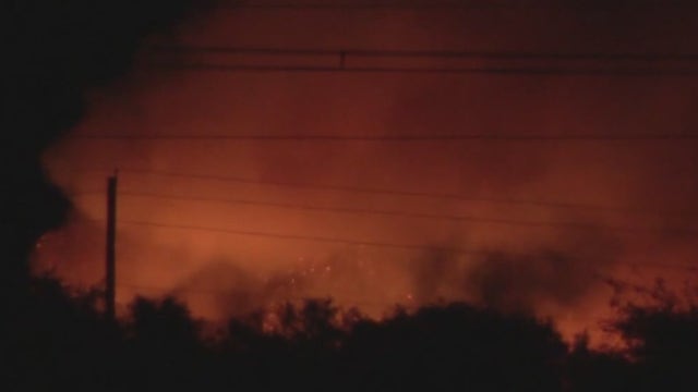 Brush fire burning at Salt River bottom