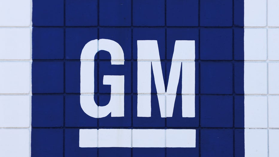 The General Motors logo. (Photo by Mario Tama/Getty Images)