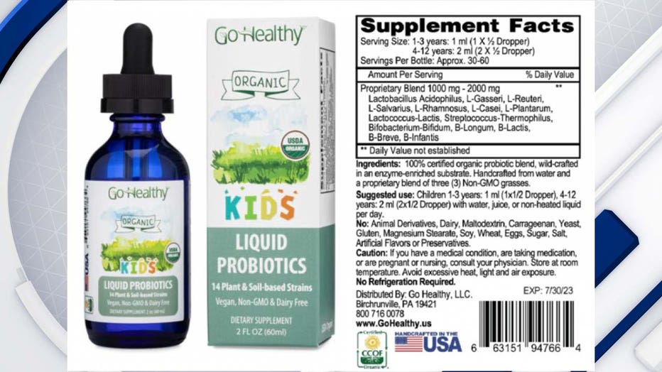 Ozona liquid probiotics recall