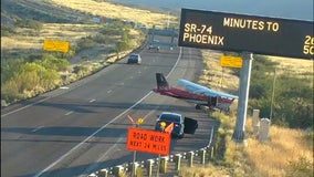 Plane makes emergency landing on I-17 near Sunset Point