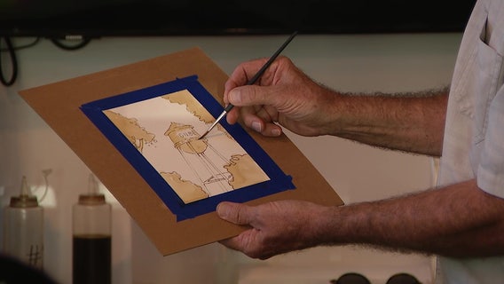 Arizona artist fusing coffee with paintings, literally