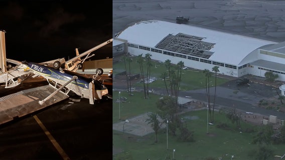 Monsoon rips through Falcon Field Airport, flipping planes, damaging buildings