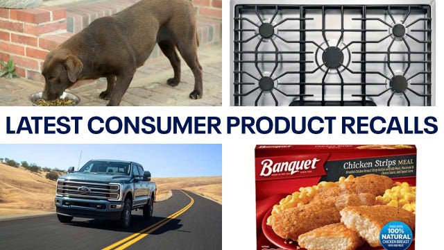 Latest consumer product recalls: Dog food tests positive for salmonella, chicken strips may contain plastic