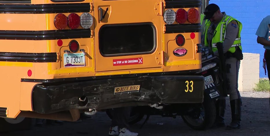 Child hospitalized following crash involving school bus: Phoenix Fire