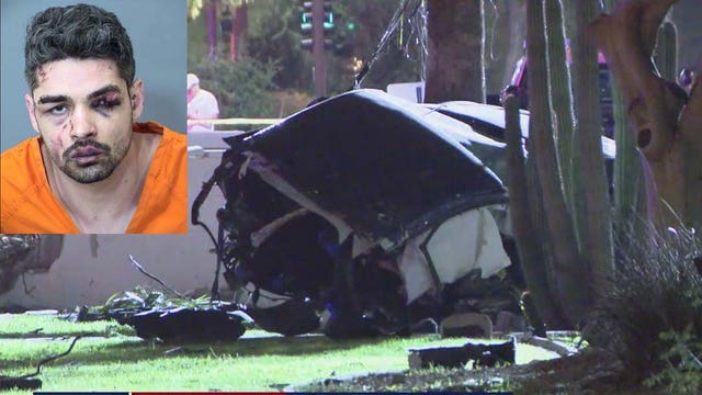 Force of deadly crash in Tempe splits car in half, driver arrested
