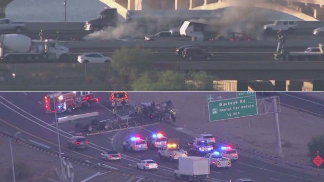 Crashes, vehicle fires reported on Phoenix area freeways
