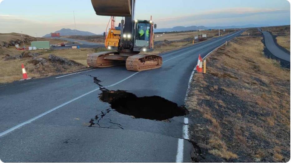 Large crack in Iceland slices through Grindavik roads as volcanic