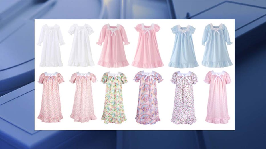 nightgowns recalled