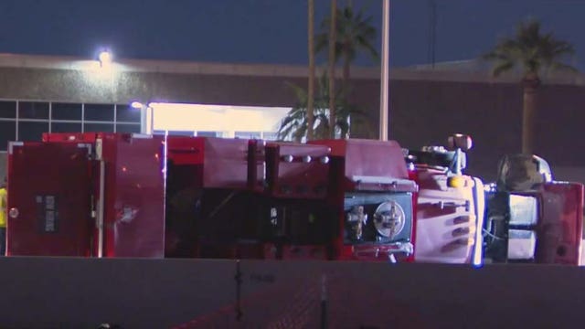 Overturned construction vehicle leaks fuel, oil; I-10 reopens in Phoenix