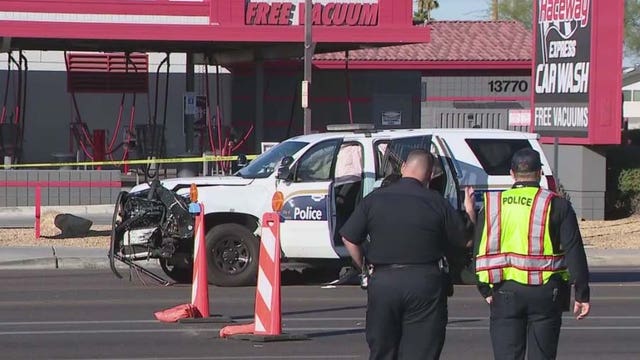 Phoenix Police cruiser involved in fiery, deadly crash