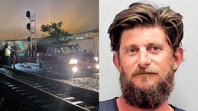 4-time DUI suspect blames mystery woman for driving onto tracks ahead of oncoming train, Florida deputies say