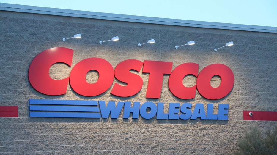 A Costco Wholesale Corporation logo is seen displayed on the