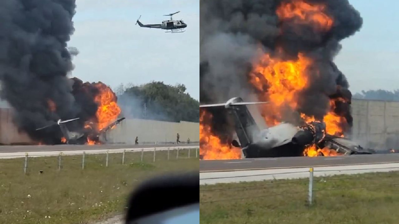 Plane crash Naples, Florida: Small plane collides with vehicle on I-75