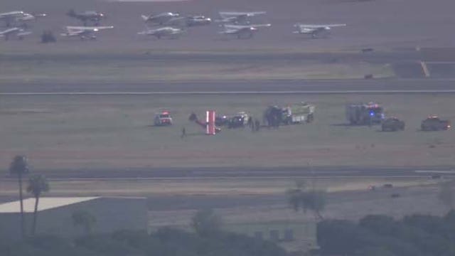 Experimental plane crashes during landing at Falcon Field