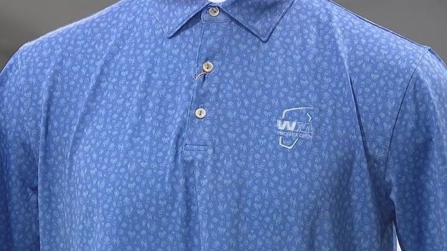 T-shirts made from last year's plastic water bottles are for sale at the WM Phoenix Open